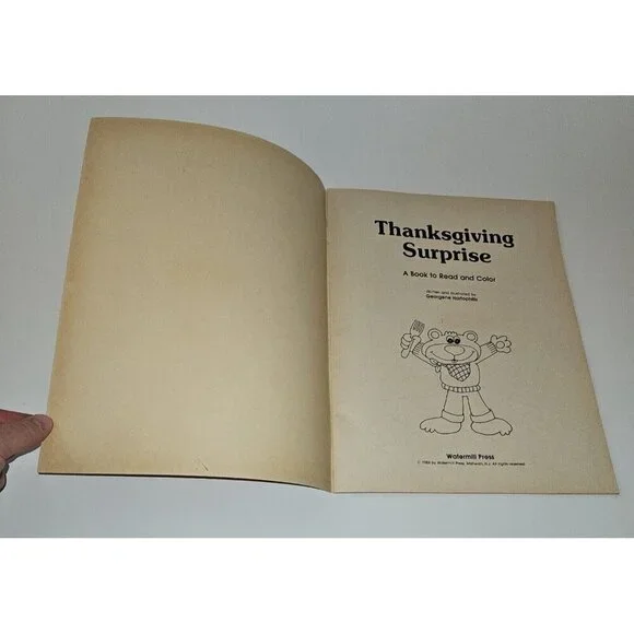 VTG Thanksgiving Surprise Paperback A Book To Read and Color Watermill Press - Picture 5 of 9